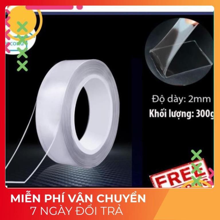Băng keo 2 mặt ⇉ Băng Dính Dán Tường trong suốt siêu dính cường lực siêu chắc chịu lực chịu nhiệt (5cm x 3m)