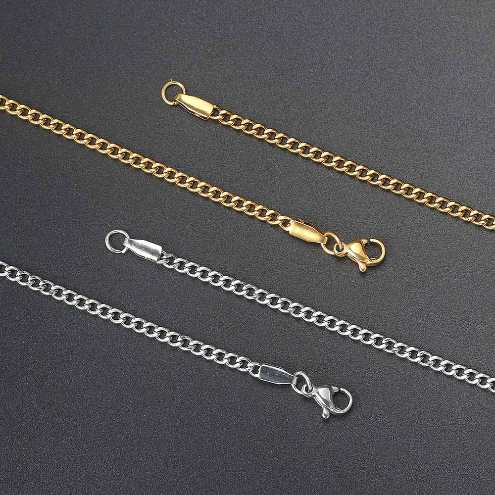 Dây chuyền Hip Hop cho Nam giới Nữ Màu vàng Vòng cổ thép không gỉ 3MM Liên kết Cuba Rapper's Chain Choker Đồ trang sức cá tính C023