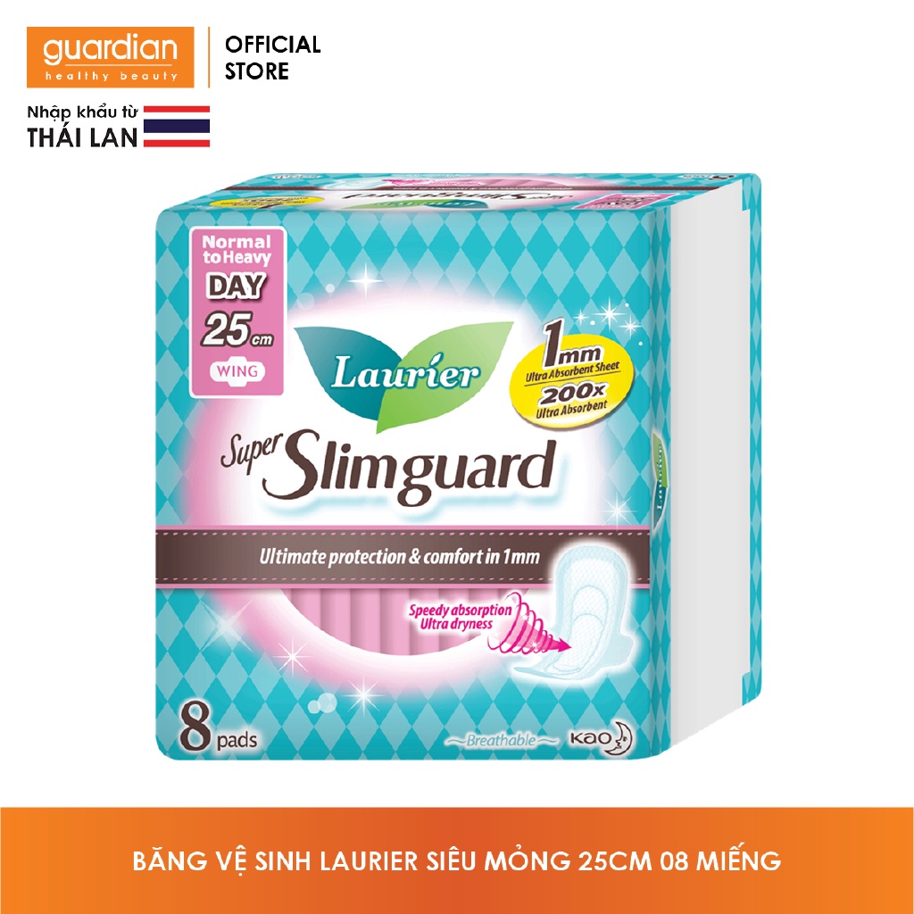 Băng vệ sinh Laurier Siêu mỏng 25cm 08 Miếng