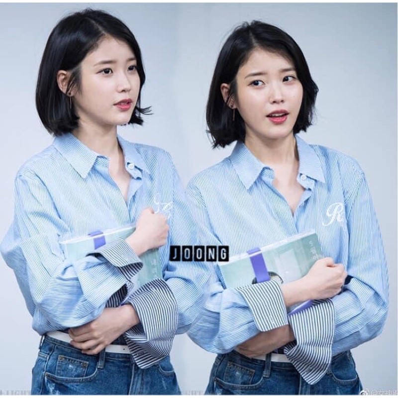 sơ mi sọc xanh của IU