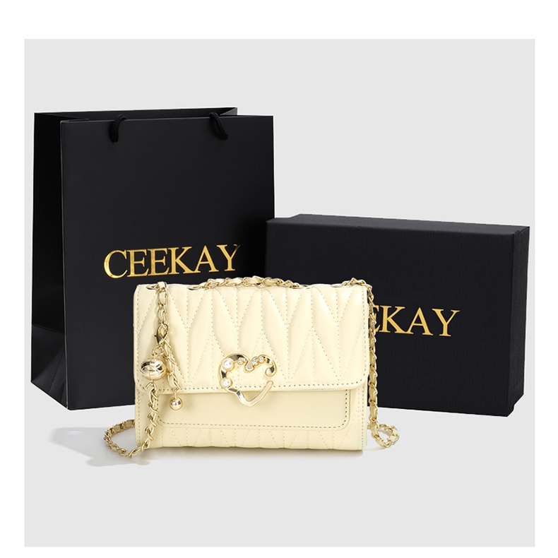 🌸Hàng Order🌸 Túi Xách Nữ CEEKAY Da Đồ Họa Phối Màu Mới Lạ Quai Da Phối Xích Quả Lắc Sang Chảnh Nữ Tính 🌸Hàng Quảng Châu