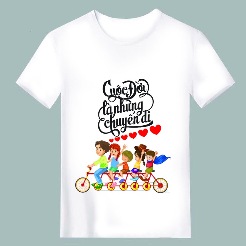 Áo thun gia đình nhóm team chất đẹp giá rẻ du lịch cuộc đời là những chuyến đi cotton co giản thoải mái