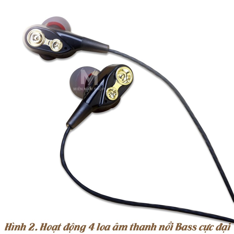 Tai nghe HiFi lõi kép siêu bass-Siêu chất-Có míc đàm thoại Nội địa trung