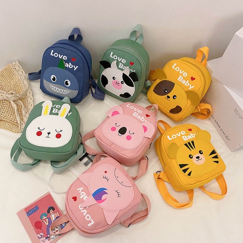 Balo cho bé trai gái đi học mầm non, hình con vật dễ thương ngộ nghĩnh