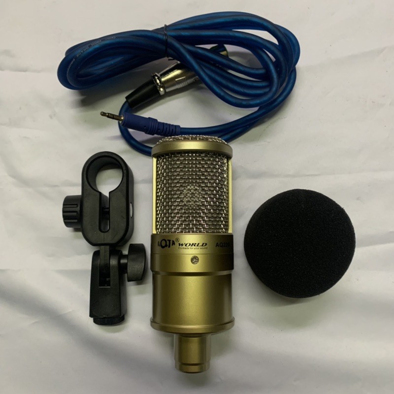 Bộ Mic hát Thu Âm Karaoke Đầy Đủ mic AQTA AQ220-Cạc thu K300 tặng tai nhét bh 1 năm
