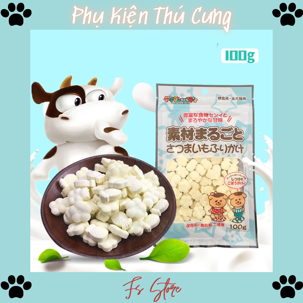 Đồ ăn cho chó mèo,bánh thưởng cho chó mèo, kẹo bổ sung canxi vị sữa, Q6