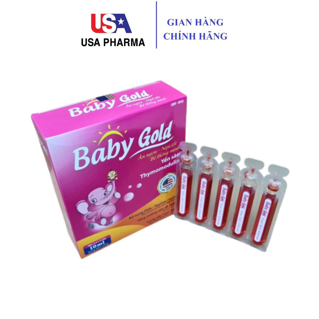 Baby Gold ăn ngon giúp bé ngủ tốt, bé ăn ngon, ngủ ngon, kích thích bé ăn nhiều hơn - Hộp 20 ống