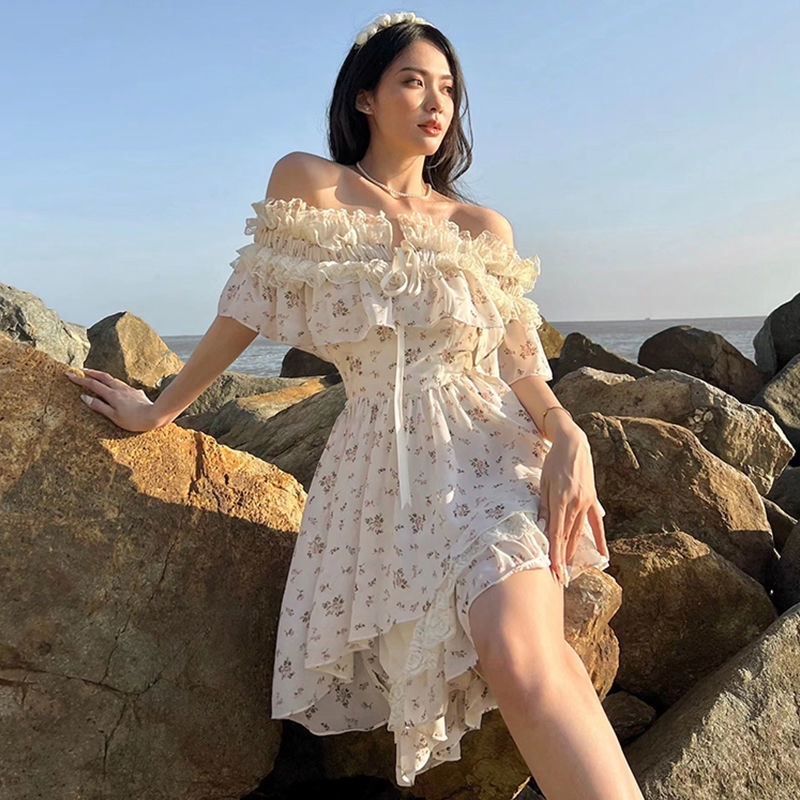 Đầm Hoa Ôm Dáng Hở Vai Thời Trang 2022newins Cho Nữ