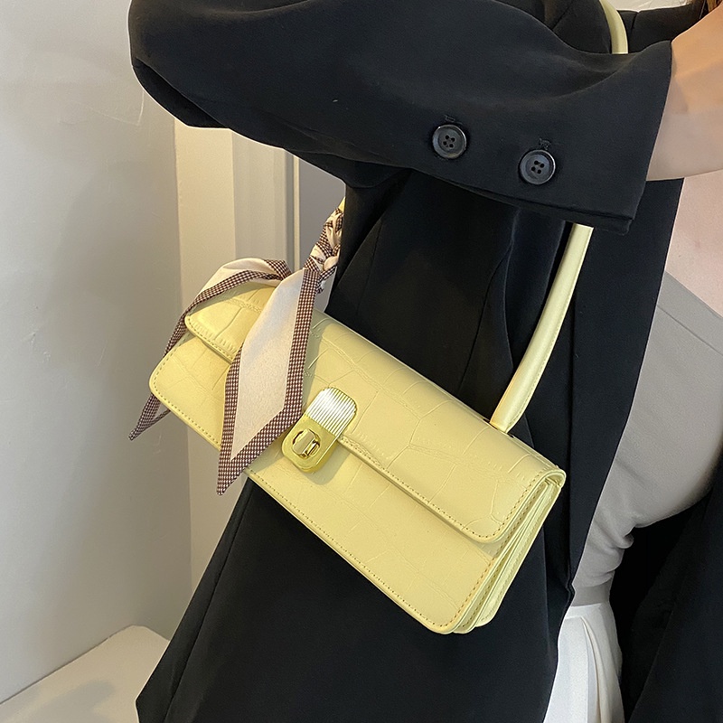 Túi đeo vai IELGY dáng vuông nhỏ phối dây thắt lụa phong cách Pháp thời trang chất lượng cao dành cho nữ