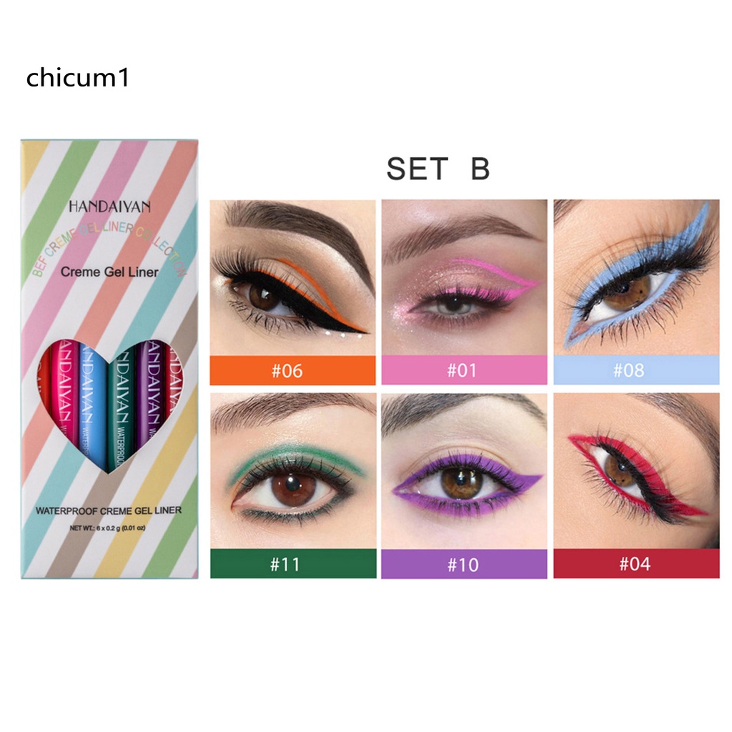Set 6 gel kẻ mắt nhiều màu sắc thời trang
 | BigBuy360 - bigbuy360.vn