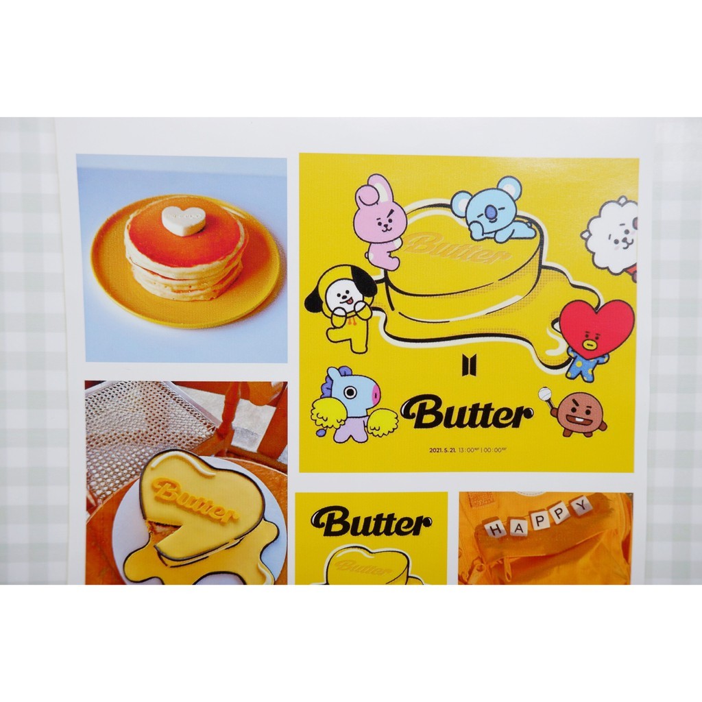 Set Sticker BTS Butter Theme - Bullet Journal Sticker - Trang Trí Sổ - In Sắc Nét - Có Sẵn Keo Dán - Bền Màu