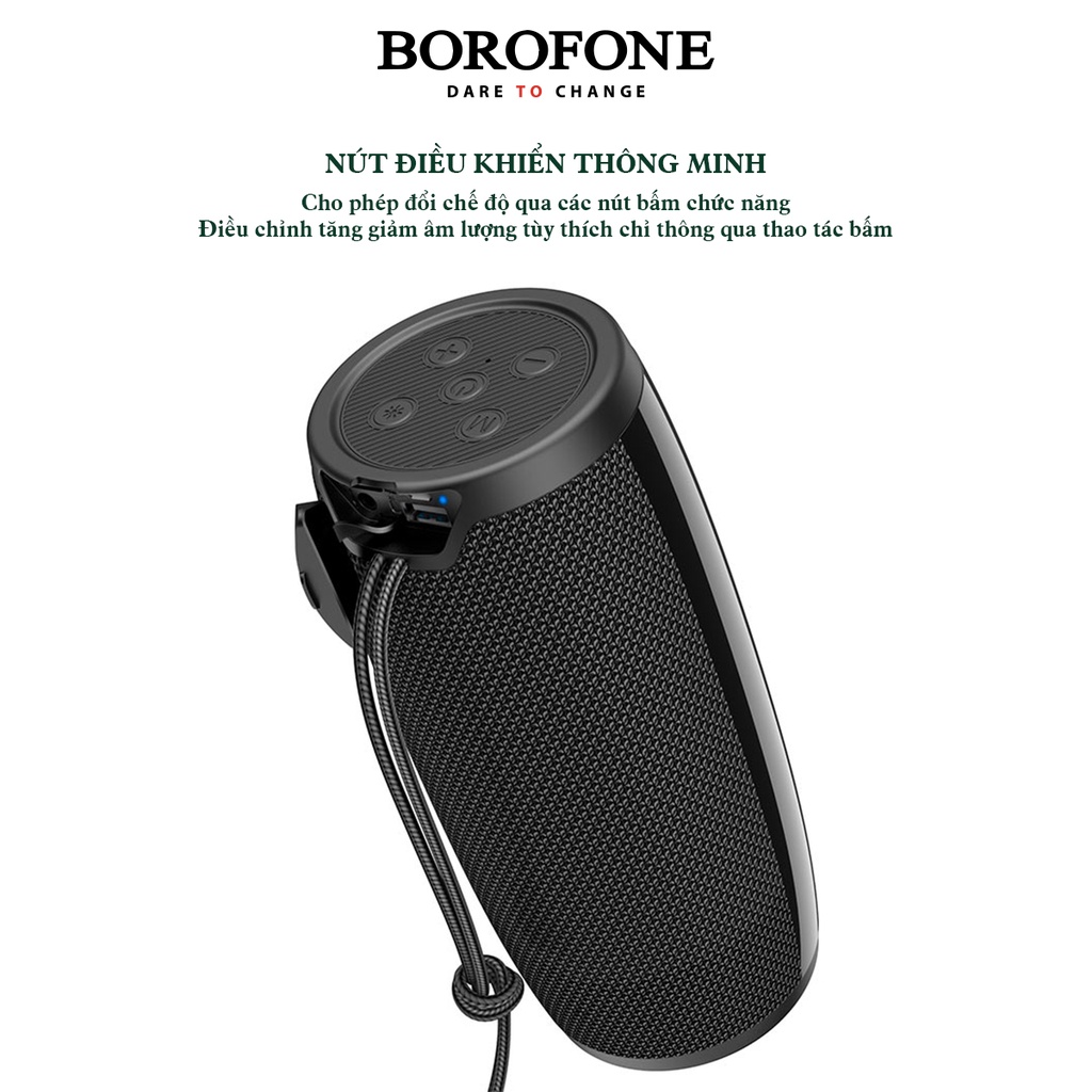 Loa bluetooth cầm tay BOROFONE BR20, kết nối không dây với điện thoại laptop khe cắm thẻ nhớ usb âm thanh trầm bass mạnh