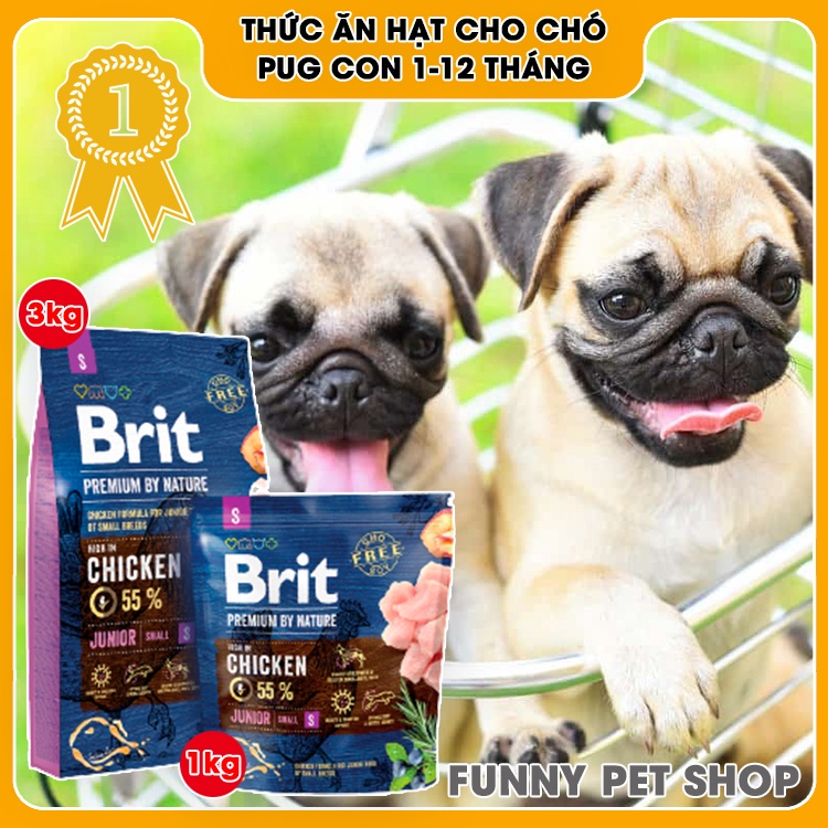 Thức ăn cho chó con Pug 1-12 tháng 55% thịt gà | Thức ăn khô cho chó dạng viên Top 1 Cộng Hòa Séc