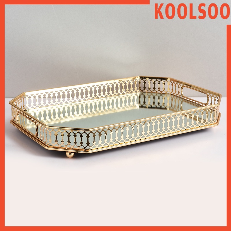 Khay Đựng Mỹ Phẩm / Trang Sức Hình Chữ Nhật Tráng Gương Phong Cách Vintage Trang Trí Phòng Khách / Phòng Ngủ / Tiệc Cưới