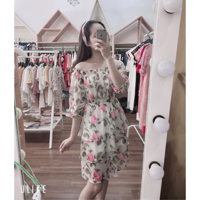 🍀 VÁY MAXI HOA HỞ VAI 3 TẦNG🌸