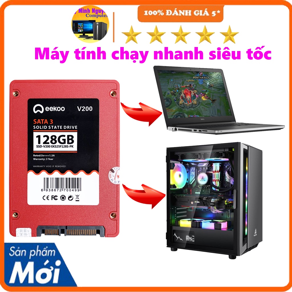 Ssd 120gb, ổ cứng ssd 128gb, 256gb eekoo 2.5 sata III, BH 3 năm | BigBuy360 - bigbuy360.vn