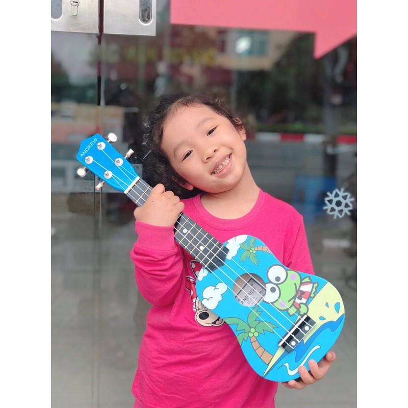 Ukulele giá rẻ] Đàn Ukulele Soprano Andrew hoạt hình(TẶNG GT TỰ HỌC VÀ PICK) ANDREW