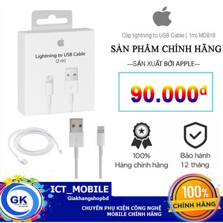 [Chính hãng] Cáp Sạc IPhone Chính Hãng Cổng Lightning 1m - BH 1 đổi 1 12 tháng