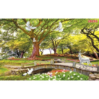 Tranh dán tường 3D Phòng Khách/Tranh Phong Cảnh, 300(Đã tích hợp sẵn keo)