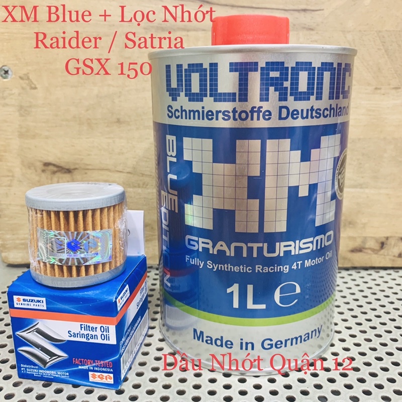 Combo Nhớt Voltronic XM GranTurismo Blue + Lọc Nhớt Suzuki/Yamaha Cao Cấp