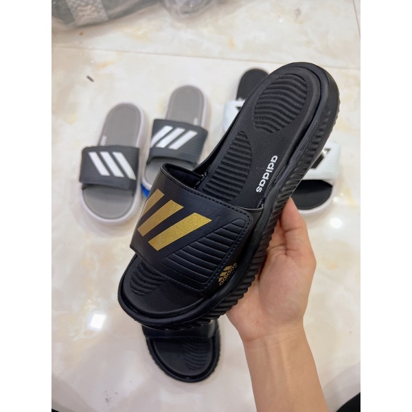 Dép Alphabounce ( tặng hộp bảo vệ ) quai ngang nam nữ 3 sọc chất xịn VN