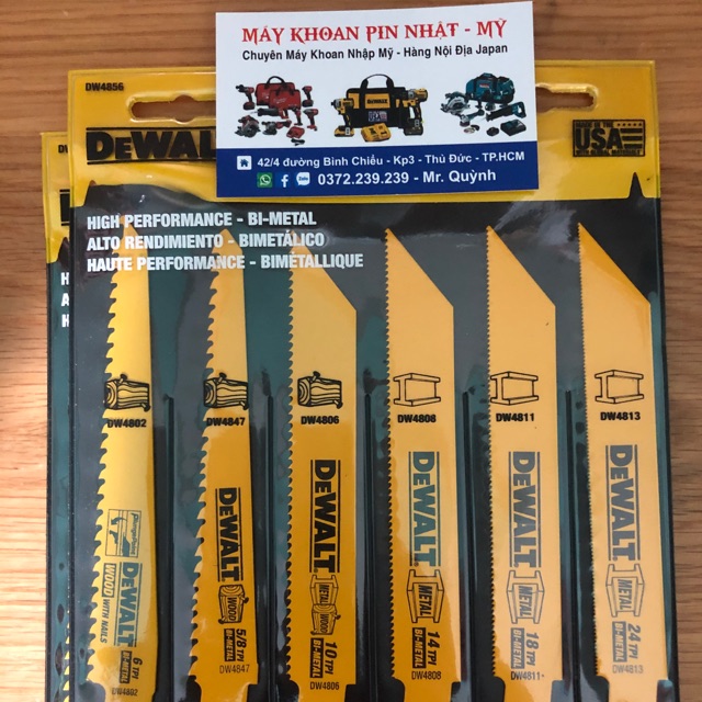 Bộ 6 lưỡi cưa kiếm dewalt