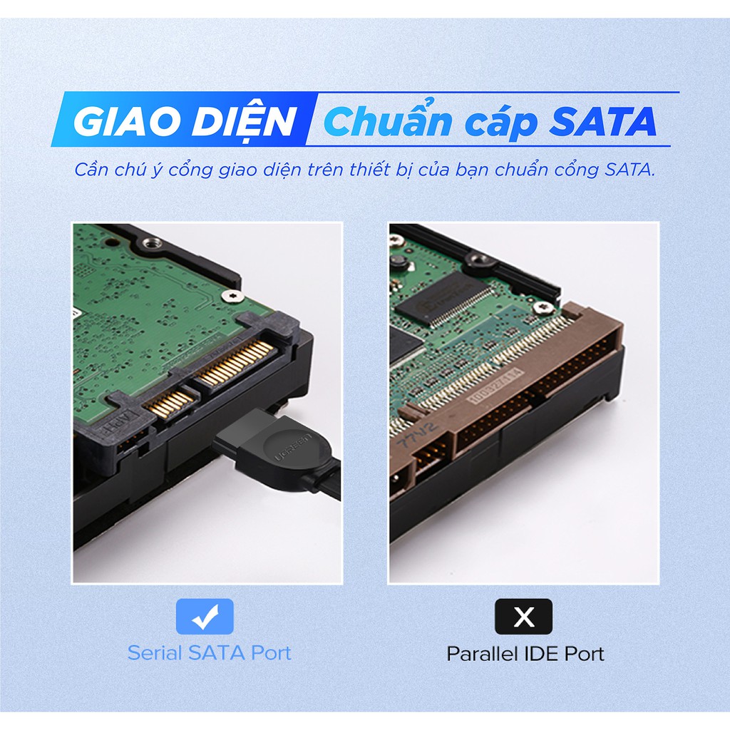 Cáp SATA 3.0 tốc độ truyền tải cao 6Gb/s dài 0.5m UGREEN US217 - Hàng phân phối chính hãng - Bảo hành 18 tháng | WebRaoVat - webraovat.net.vn