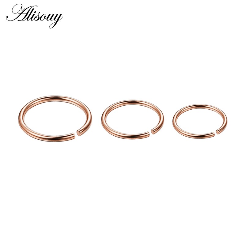 1 Khuyên Mũi Bằng Thép Không Gỉ Mạ Vàng Thời Trang alisouy 20g