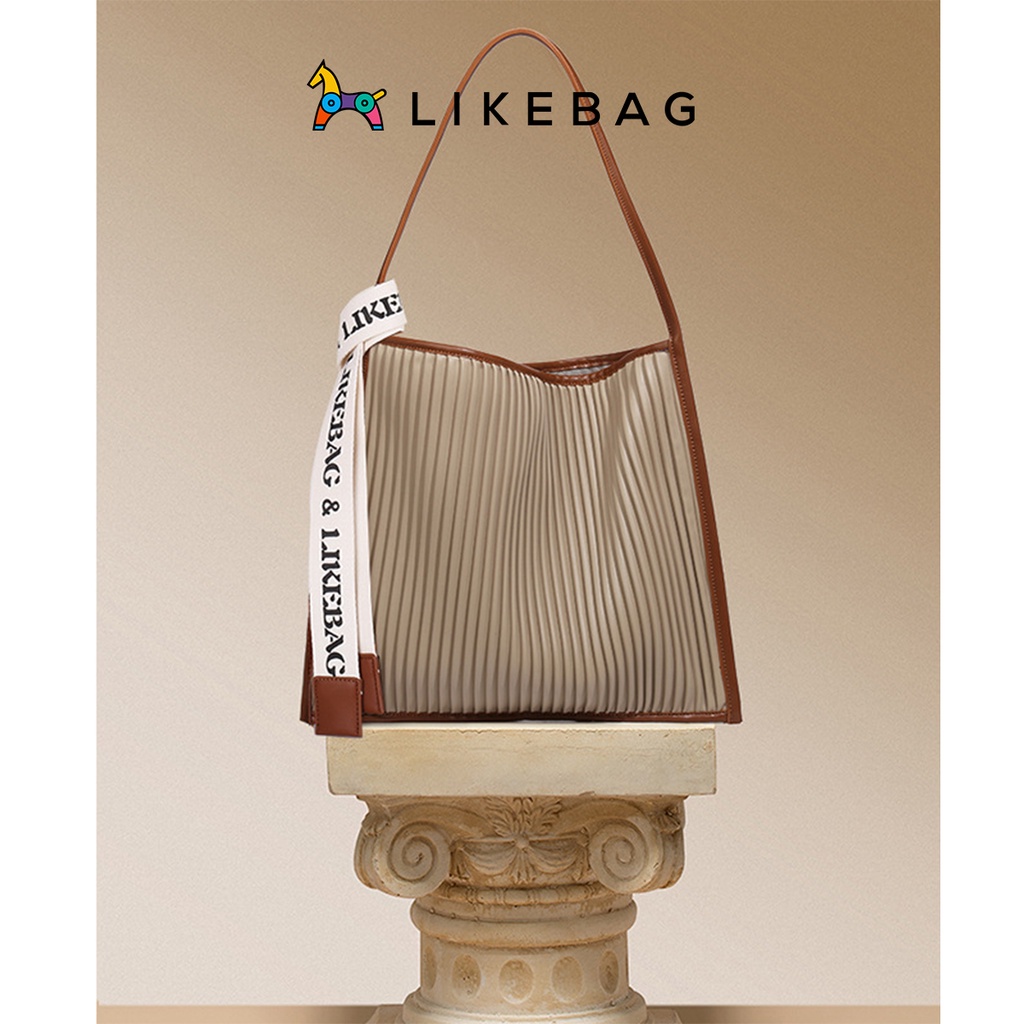 Túi xách nữ đeo vai LIKEBAG kẻ sọc thiết kế co giãn thời trang 219DJ6863 - LIBAGI