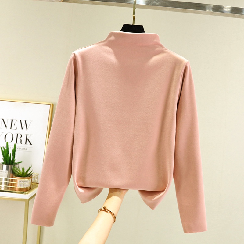 Áo Lót Nhung Hai Mặt Cổ Cao Ôm Dáng Thời Trang Thu Đông Cho Nữ