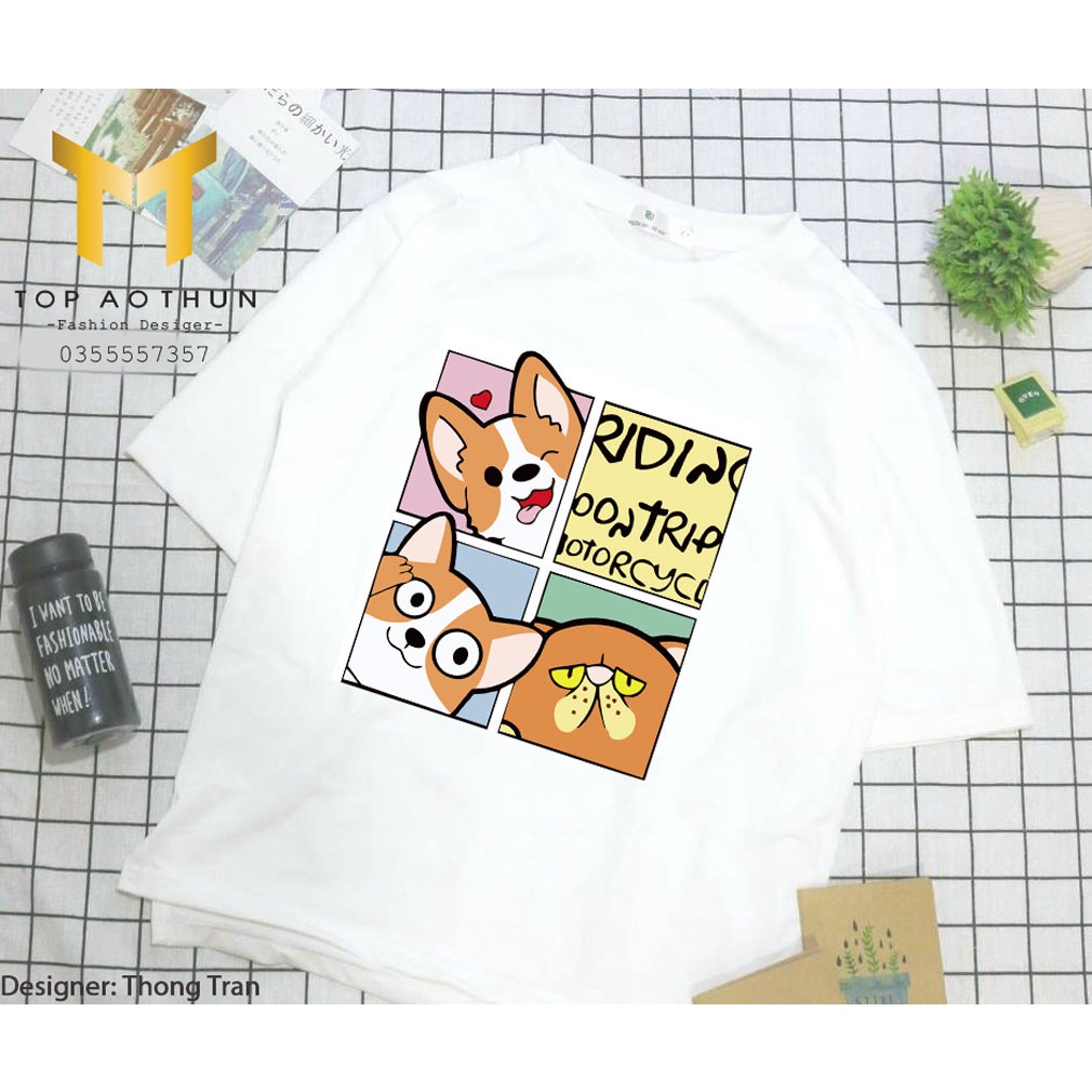 Áo Thun Chó Corgi - Unisex - Top áo thun Cam kết chất lượng sản phẩm