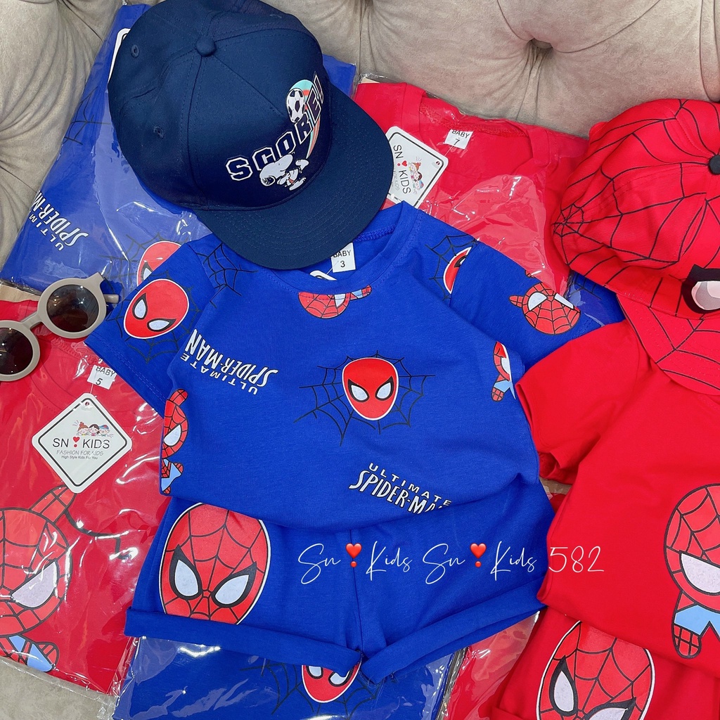 Bộ cotton siêu nhân nhện cho bé
