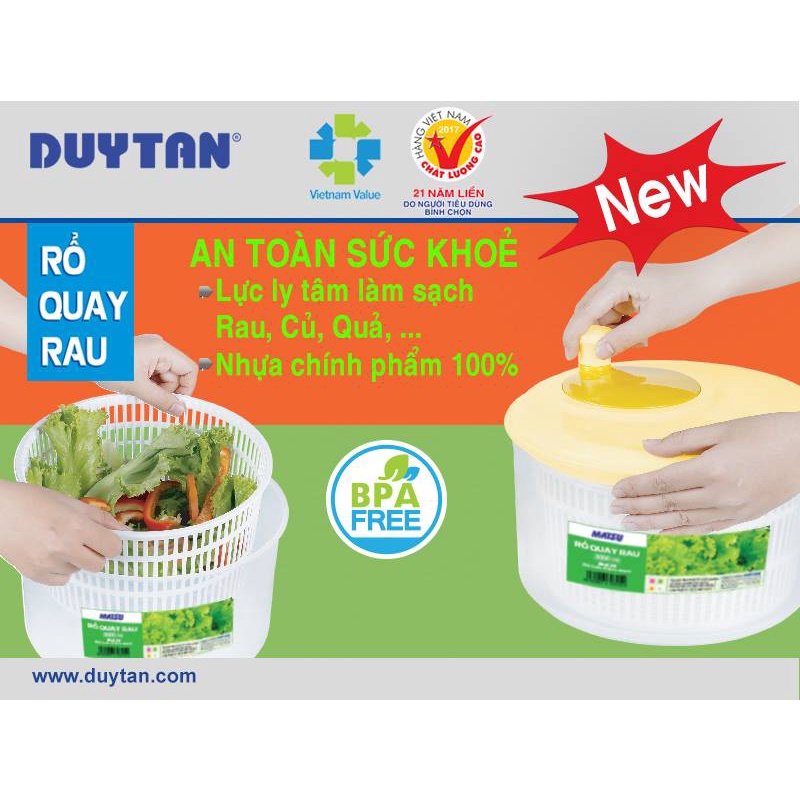 Bộ Quay Rau Nhỏ Duy Tân - Đồ Dùng Vắt khô Rau Quả