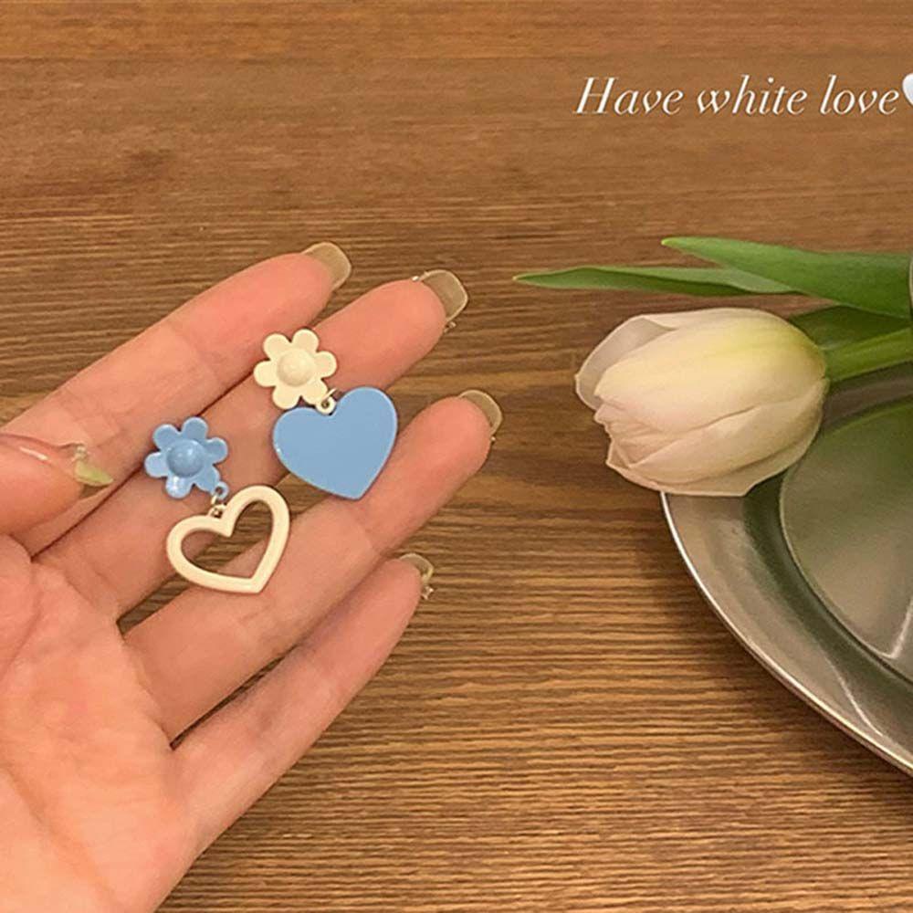 Khuyên Tai Hình Trái Tim/Hoa Thanh Lịch Phong Cách Hàn Quốc