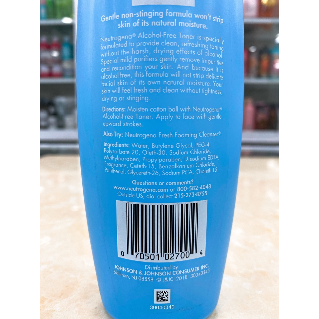 Nước Hoa Hồng Không Cồn Neutrogena Alcohol Free Toner USA 250ml