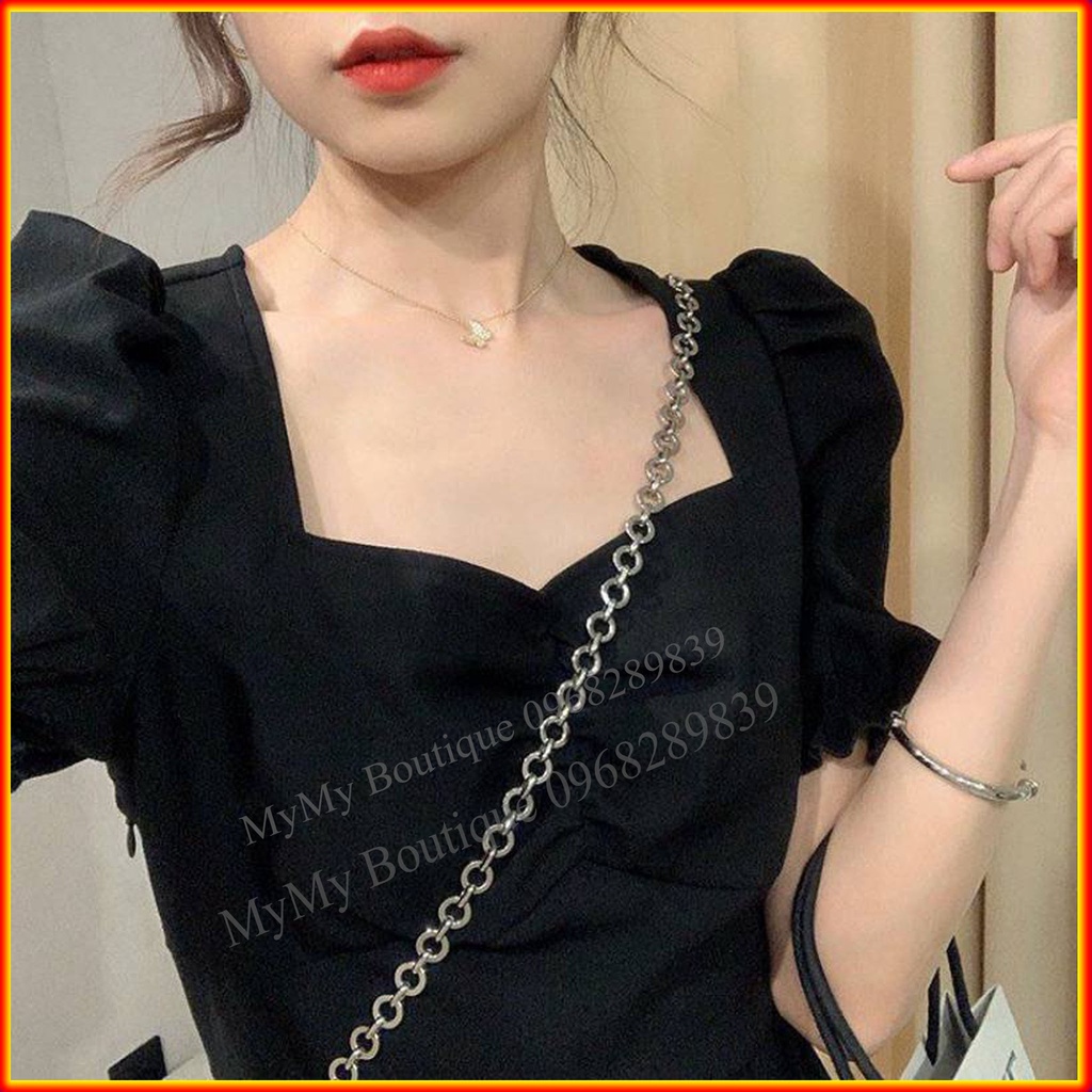 Váy Nữ Xinh Tay Phồng Xẻ Tà Nhẹ Siêu Tôn Dáng | BigBuy360 - bigbuy360.vn