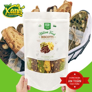Bánh Biscotti Mix 3 Vị, bánh ăn kiêng, giảm cân nguyên cám 100%, Không Đường - 500 Gr