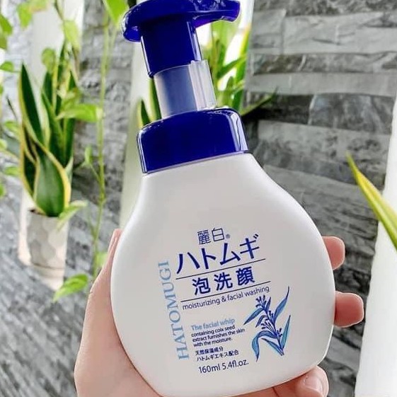 Sữa Rửa Mặt Hatomugi Tạo Bọt Dưỡng Trắng Facial Whip - Chai 160ml