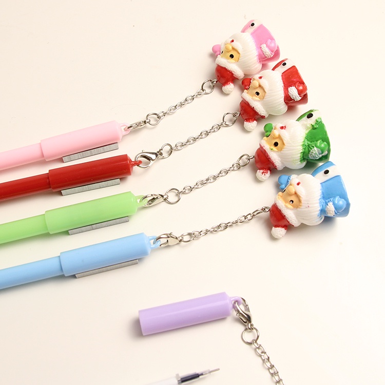 Set 12 Cây Bút Gel Bôi Xóa Được nắp bút có móc khóa tòn ten dễ thương