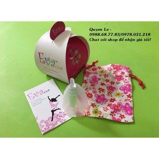 Cốc nguyệt san Evacup ( Tặng kèm cốc tiệt trùng + túi vải +hộp giấy + viên tiệt trùng )