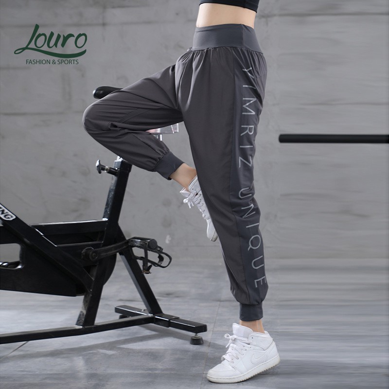 Quần Jogger nữ Louro QL101, mẫu quần tập gym nữ dáng rộng che mọi khuyết điểm, phù hợp tập luyện, đi chơi, leo núi