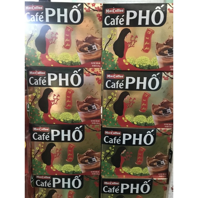 Cà phê Phố Sữa Đá hộp 10 gói x 24g