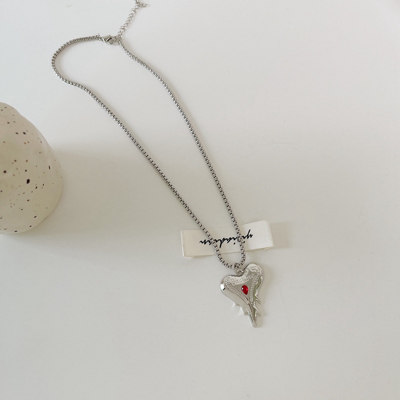 Dây Chuyền Mặt Trái Tim Đính Đá 19A1241 Phong Cách Hàn Quốc Thời Trang Sang Trọng Cho Nữ