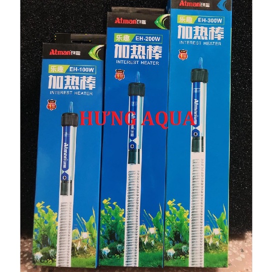 Sưởi bể cá, máy sưởi bể cá Atman EH 100W 200W 300W sưởi hồ cá giúp ổn định nhiệt độ bể cá (hàng cty)