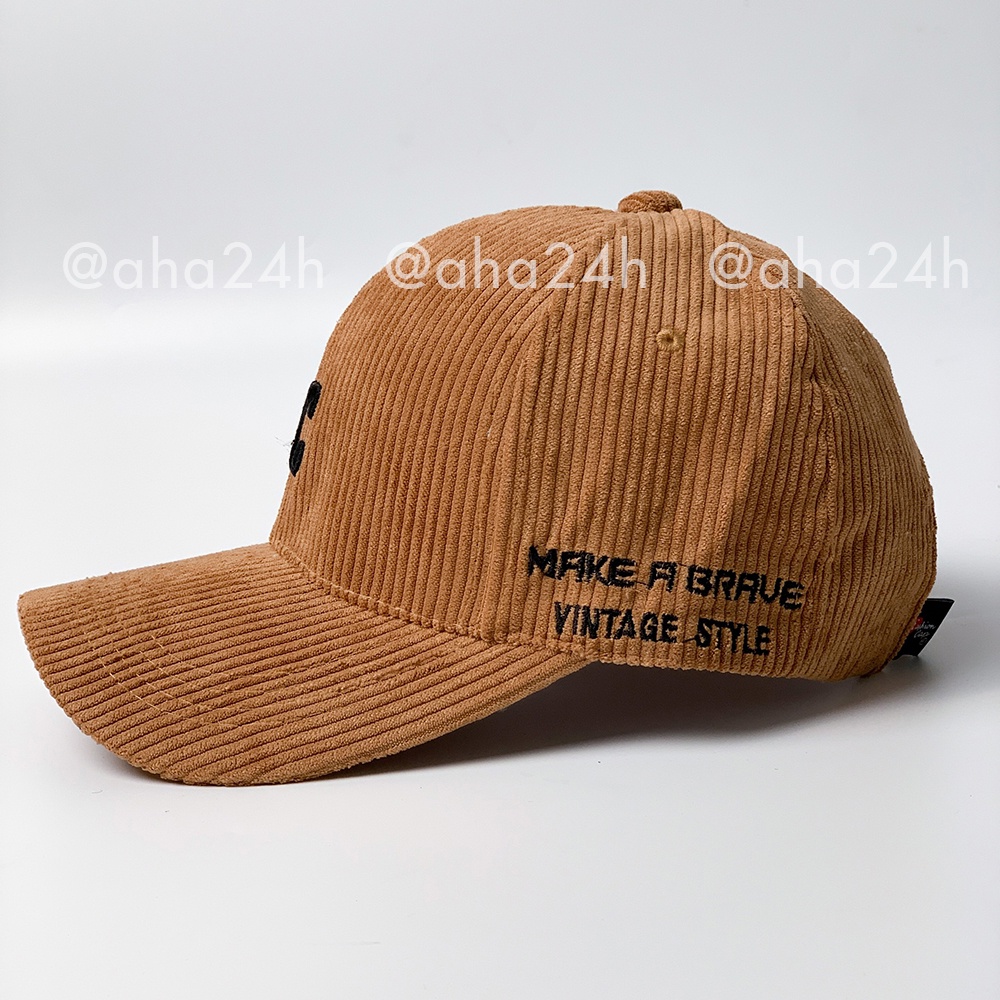 Mũ lưỡi trai Nhung Tăm thêu chữ C thời trang nam nữ phong cách nón kết unisex đẹp AH1572