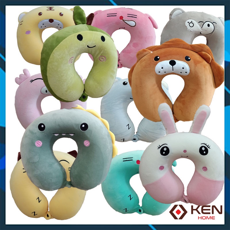 Gối kê cổ cao su non hình thú kenhome 32x32x10cm