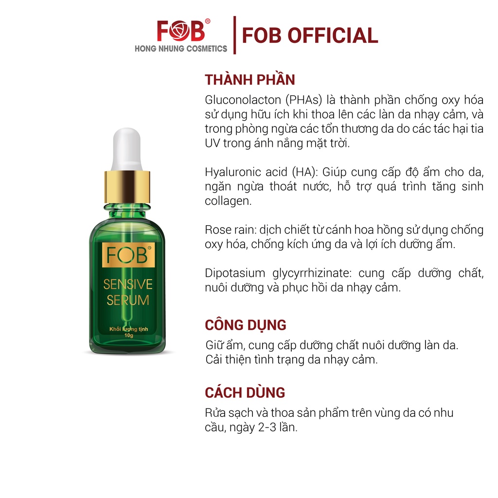Giữ ẩm - chăm sóc da nhạy cảm - FOB® SENSIVE SERUM