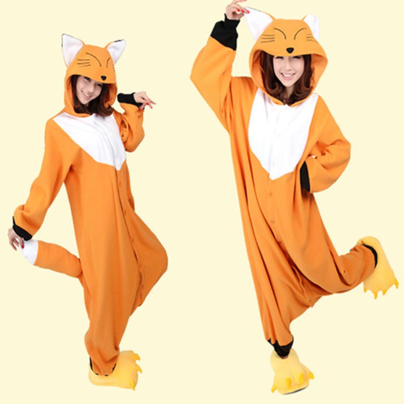 Fox Kigurumi Onesie Adult Women Man Pajama Anime Cosplay Animal Costume Party Jumpsuit Halloween Allover Onepiece | BigBuy360 - bigbuy360.vn