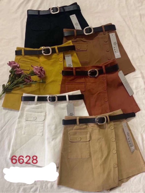 Quần giả váy kèm đai mã 6628