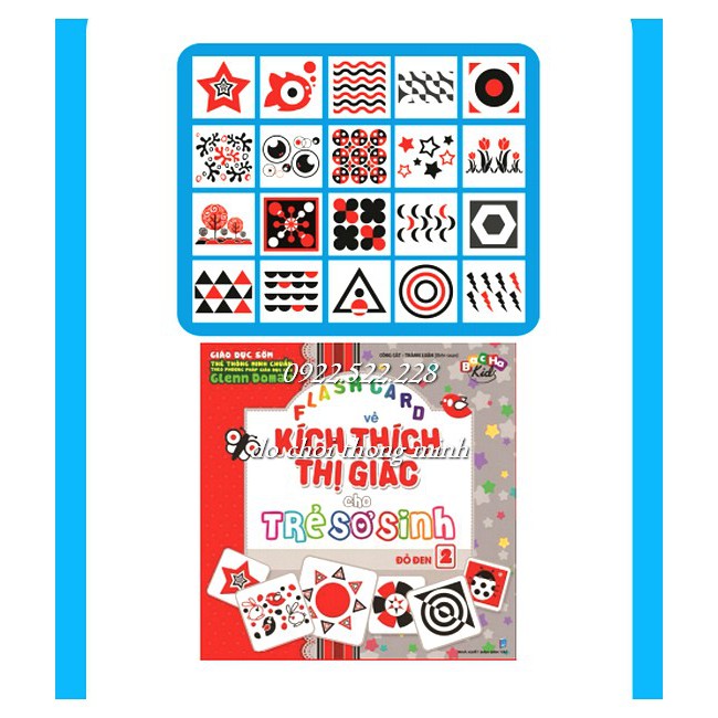 FLASH CARD kích thích thị giác trẻ sơ sinh ô bàn cờ, đỏ đen ( combo 2 bộ ) - BacHa Kids